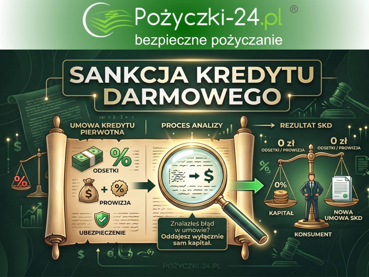 Infografika: Sankcja kredytu darmowego - proces i zwrot samego kapitału pożyczki
